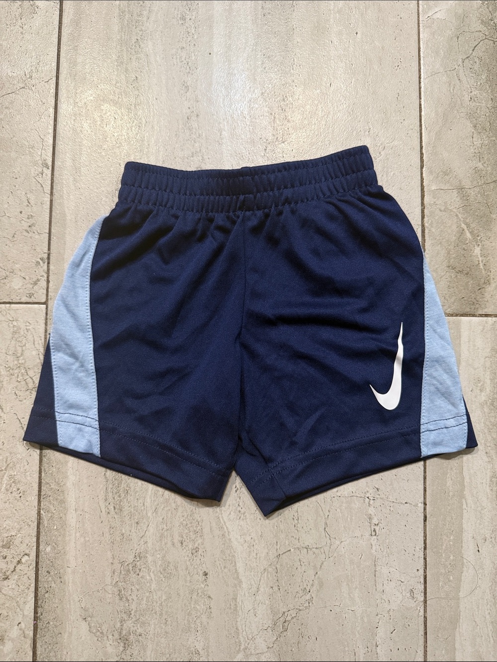 Nike Kids Navy with Light Blue Side Panel Athletic Shorts
